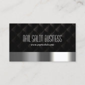 Nail Salon Modernes Silver & Black Elegant Visitenkarte (Vorderseite)