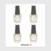 Nail Salon Monogram auf Gold Glitzer Nail Polnisch Aufkleber (Blatt)