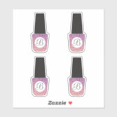 Nail Salon Monogram auf Lila Glitzer Nail Polnisch Aufkleber (Blatt)