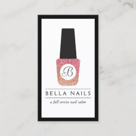 Nail Salon Monogram Glitzer Nail Polnisch Visitenkarte