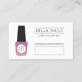 Nail Salon Monogram Lila Glitzer Ernennung Terminkarte (Vorderseite)
