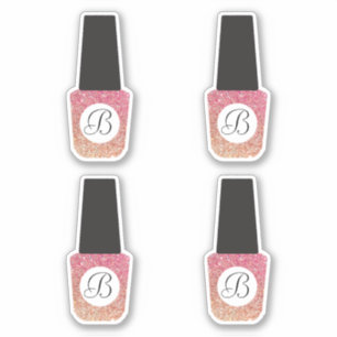 Nail Salon Monogram on Bronze Glitzer Nail Polnisc Aufkleber