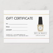 Nail Salon Monogram on Gold Glitzer - Gift Card (Vorderseite)