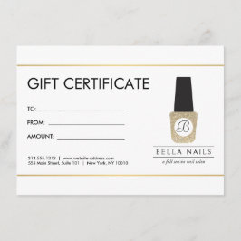 Nail Salon Monogram on Gold Glitzer - Gift Card