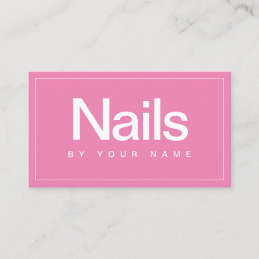 Nail Salon Nageltechniker Schlicht Minimales Gesch Visitenkarte (Vorderseite)