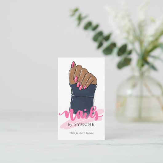 Nail Salon Nail Stylist Nail Artist Beautiful Hand Visitenkarte (Stehend Vorderseite)