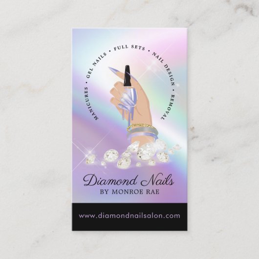 Nail Salon Nail Tech Diamond Nails Kunstmanikurin  Visitenkarte (Vorderseite)