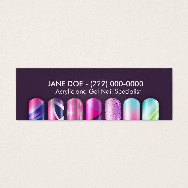 Nail Salon Nail Tech Manicure Business Card (Vorderseite)