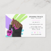  Nail Salon | Nail Tech | Nagel Stylist Hängeband Visitenkarte (Rückseite)