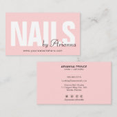 Nail Salon | Nail Tech | Nagelrosa Stylist Visitenkarte (Vorne/Hinten)