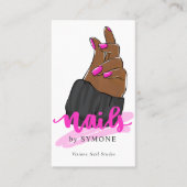 Nail Salon | Nail Tech | Nail Artist | Trendy Pink Visitenkarte (Vorderseite)