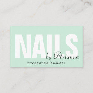 Nail Salon Nail Tech Nail Stylist Minze Green Visitenkarte