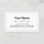 Nail Salon Nail Technician Schlicht Minimal Visitenkarte (Rückseite)