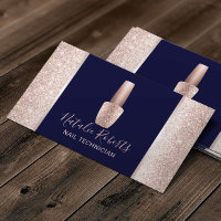 Nail Salon Navy Rose Gold Glitzer Polnisches Manik