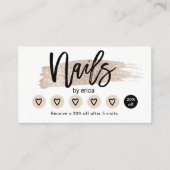 Nail Salon Niedlich Beige Glitzer Manicurist Loyal Treuekarte (Vorderseite)