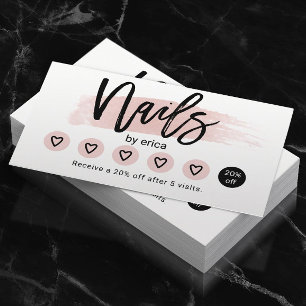 Nail Salon Niedlich Blush Pink Manicurist Loyalitä Treuekarte