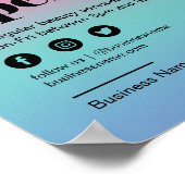 Nail Salon Open Business Pink farbenfrohe Poster (Ecke)