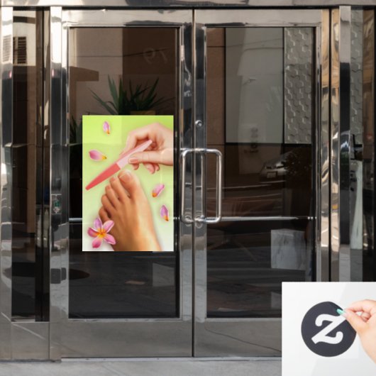 Nail Salon Pedicure Floral Realistisch Fensteraufkleber (Büro Tür)
