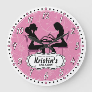 Nail Salon Personalizable Wall Clock Große Wanduhr