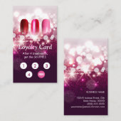 Nail Salon Pink Glitzer Loyalty Punch Card Treuekarte (Vorne/Hinten)