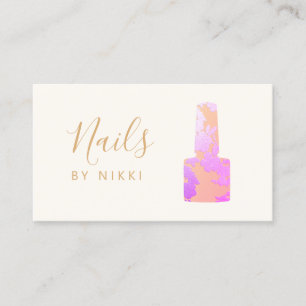 Nail Salon Pink Glitzer Manicurist Visitenkarte