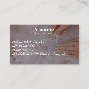 Nail Salon Pink Glitzer Tropfen Typografie Manicur Visitenkarte