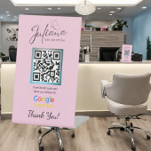 Nail Salon Pink Google Review Stand Sockelschild