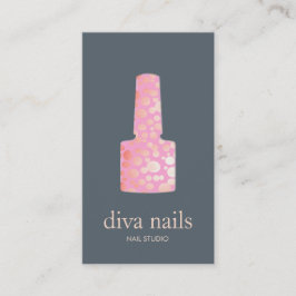 Nail Salon Pink und Gold Nail Polnische Flasche Lo Visitenkarte