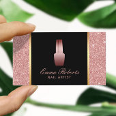 Nail Salon Polish Makeup Artist Rose Gold Glitzer Visitenkarte