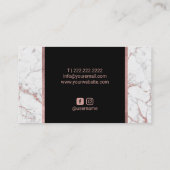 Nail Salon Polnisch Makeup Rose Gold Marmor Visitenkarte (Rückseite)