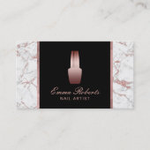 Nail Salon Polnisch Makeup Rose Gold Marmor Visitenkarte (Vorderseite)