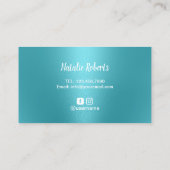 Nail Salon Polnisch Manicurist Türkis Tropfen Visitenkarte (Rückseite)