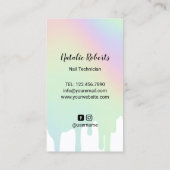 Nail Salon Polnische Flasche Pastel Rainbow Tropfe Visitenkarte (Rückseite)