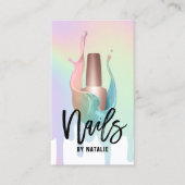 Nail Salon Polnische Flasche Pastel Rainbow Tropfe Visitenkarte (Vorderseite)