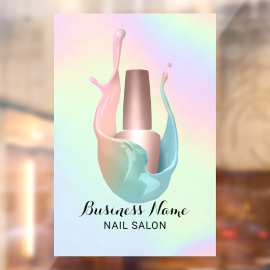 Nail Salon Polnische Flasche Pastel Unicorn Splash Fensteraufkleber (Blatt 2)