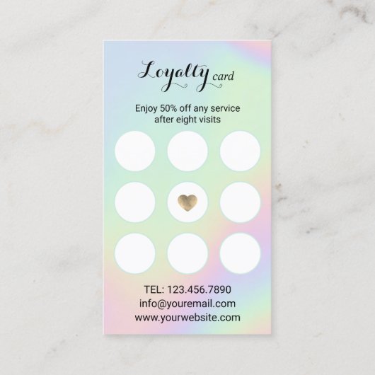 Nail Salon Polnische Flasche Pastel Unicorn Splash Treuekarte (Rückseite)