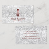 Nail Salon Polnischer Flasche Moderne Silberreihen Visitenkarte (Vorne/Hinten)