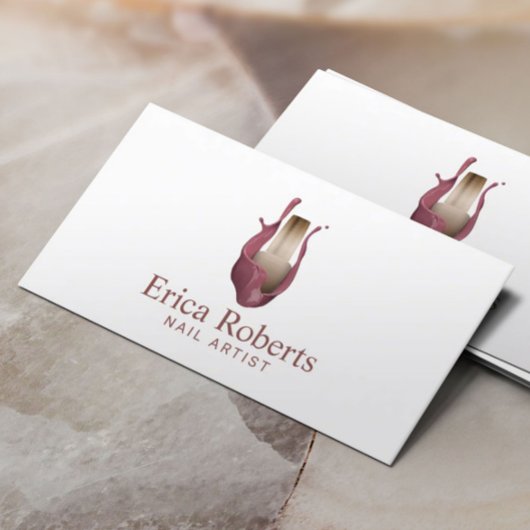 Nail Salon Polnischer Gold Flasche Moderner Maniku Visitenkarte