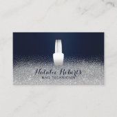 Nail Salon Polnischer Manicurist Navy & Silver Gli Visitenkarte (Vorderseite)
