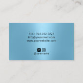 Nail Salon Polnischer Manikurist Blue & Silver Visitenkarte (Rückseite)