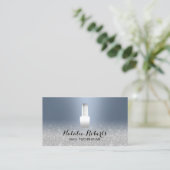 Nail Salon Polnischer Manikurist Modern Dusty Blue Visitenkarte (Stehend Vorderseite)