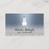 Nail Salon Polnischer Manikurist Modern Dusty Blue Visitenkarte (Vorderseite)
