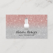 Nail Salon Polnischer Manikurist Rose Gold Silber Visitenkarte (Vorderseite)