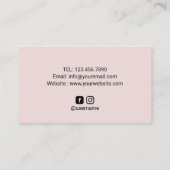 Nail Salon Polnischer Manikurist Vintag Blumenrosa Visitenkarte (Rückseite)