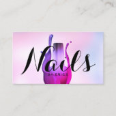 Nail Salon Polnischer Manikurist Watercolor Pink O Visitenkarte (Vorderseite)