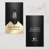 Nail Salon Polnischer Schwarz & Gold Manikurist Visitenkarte (Vorne/Hinten)