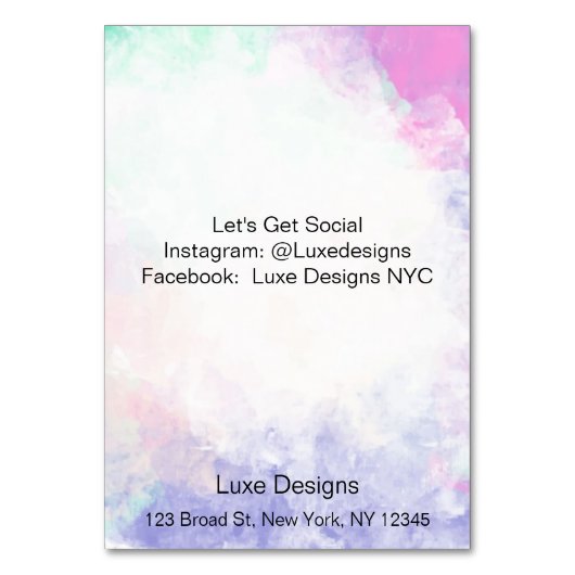 Nail Salon Preisliste Glitzer Tropfen Karten (Rückseite)