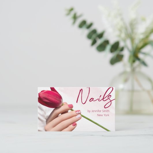 Nail Salon QR Code Visitenkarte (Stehend Vorderseite)