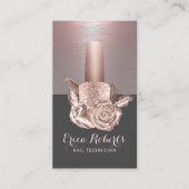 Nail Salon Rose Gold Floral Polnischer Manikurist Visitenkarte (Vorderseite)