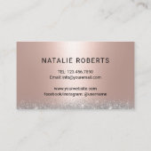 Nail Salon Rose Gold Lux Diamond Typografie Visitenkarte (Rückseite)